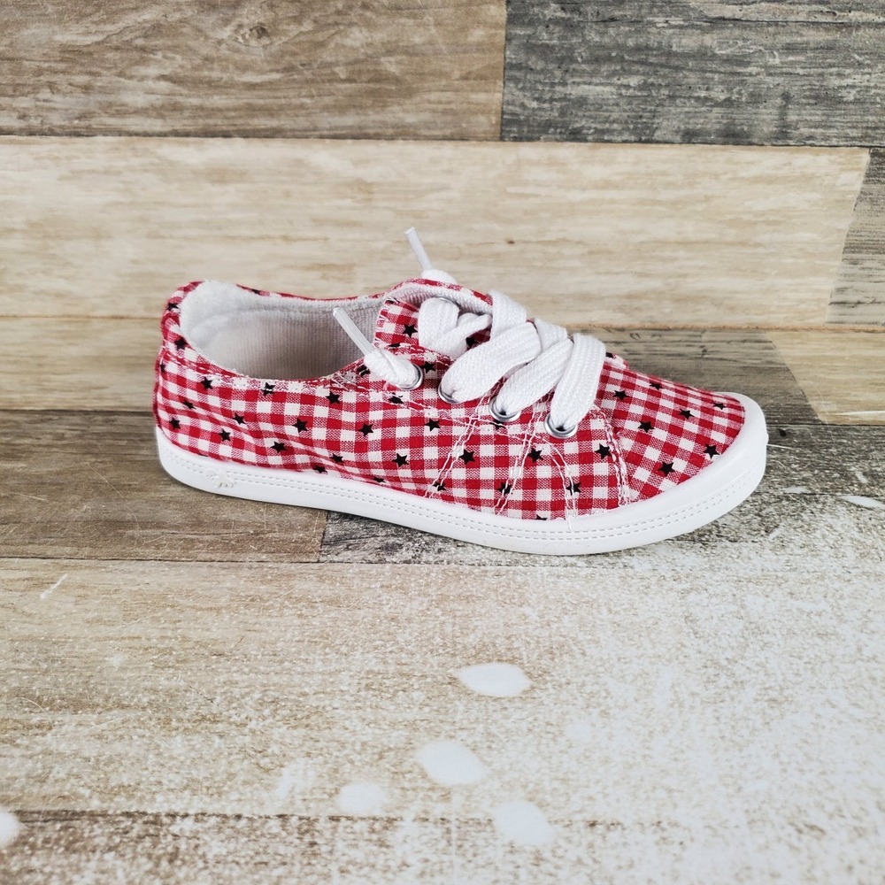 Jellypop Lollie 2 Kids Shoes Sz 12 M Running Red Plaid Lace Up Round Toe Sneaker